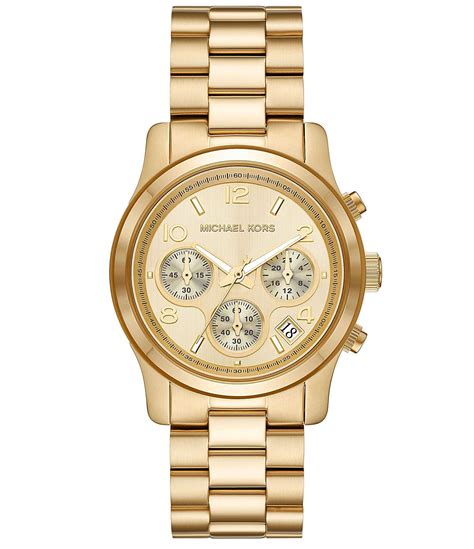 michael kors gage gold tone watch|michael kors runway chronograph.